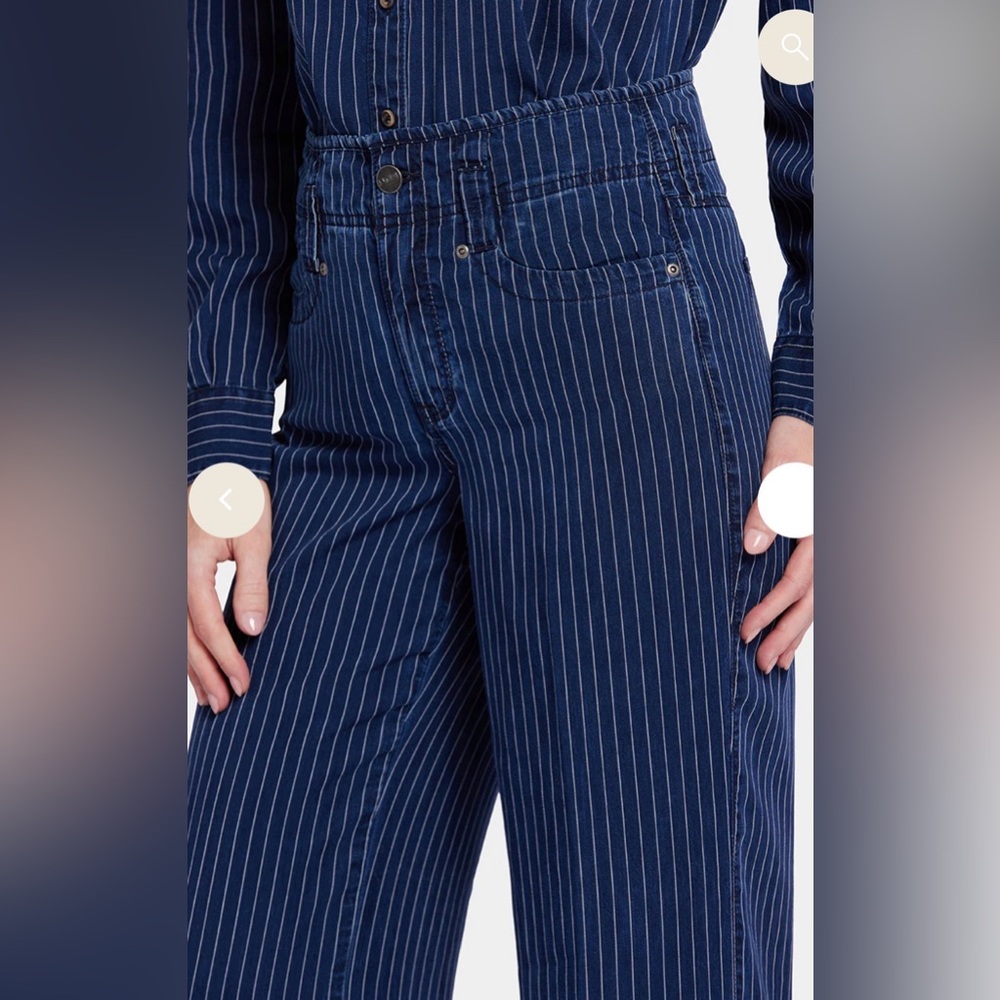 NYDJ Dark Ocean Striped Pants - Picture 4 of 6